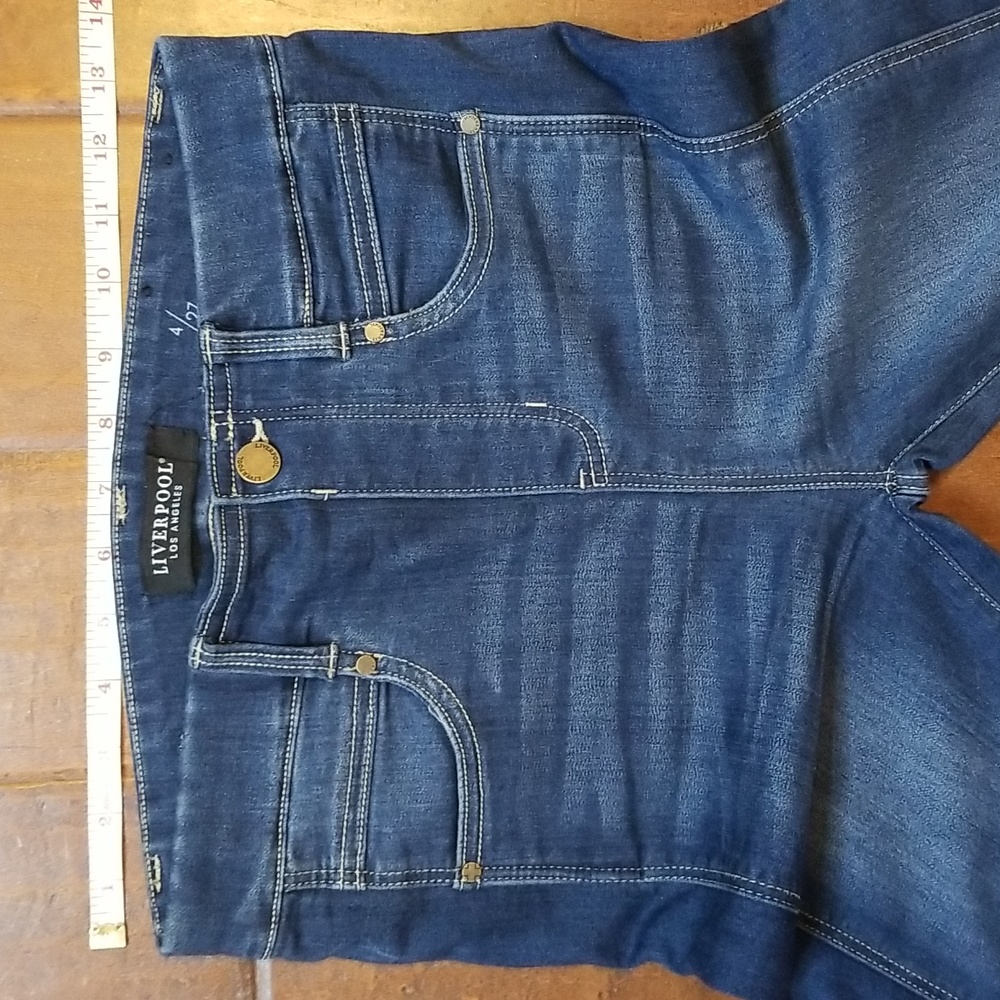Liverpool Gia Glider Cropped Pull On Blue Jeans - Picture 5 of 8
